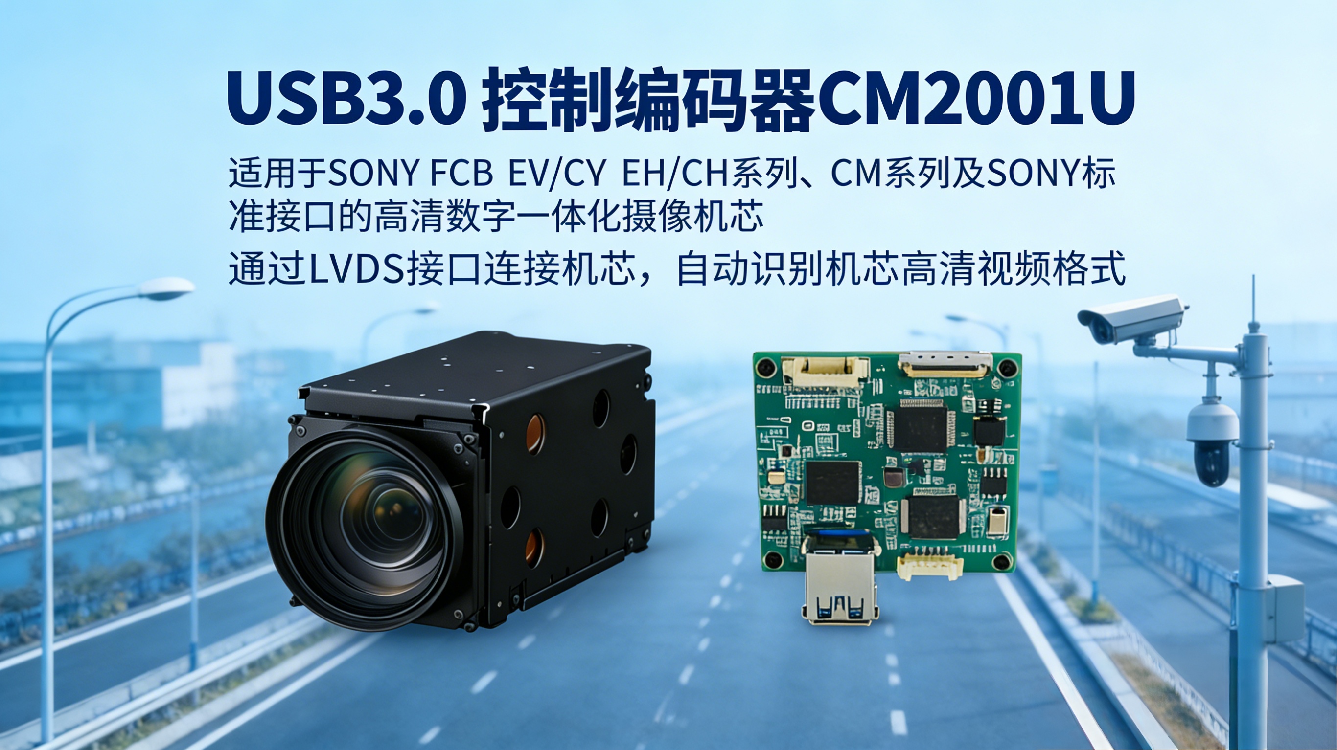 凯茉锐电子| 索尼FCB模组FCB-EV9500L+CM2001U，智能交通监控硬核搭档