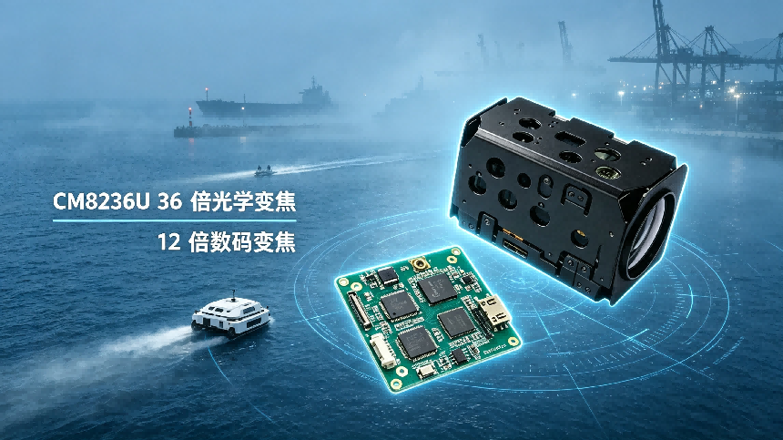 凯茉锐 CM8236U+CM2001SH 成套模组，筑牢船舶机器人海洋全域视觉感知根基